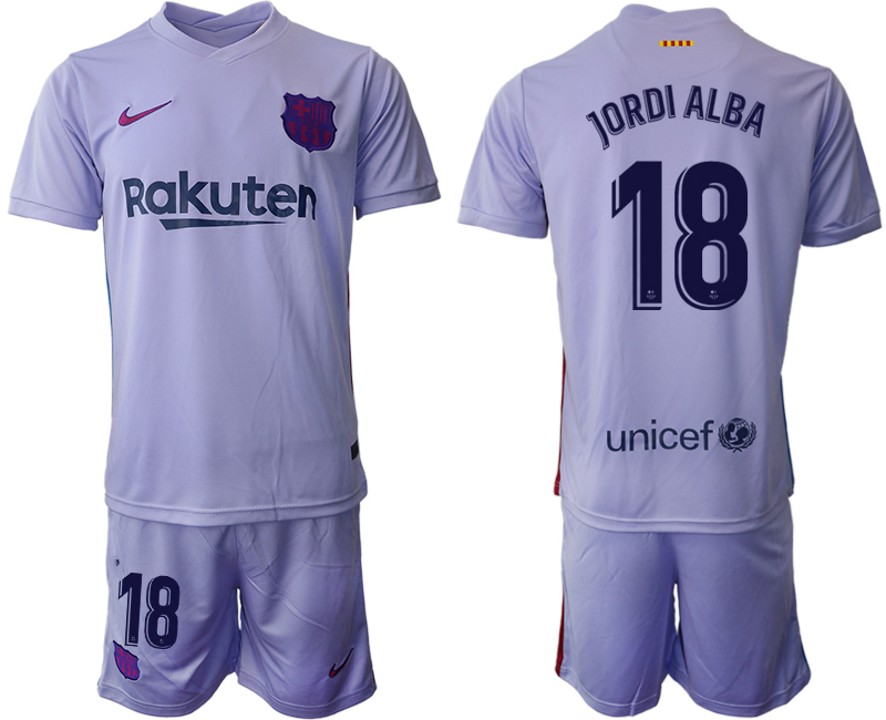 Men 2021-2022 Club Barcelona away purple #18 Soccer Jersey